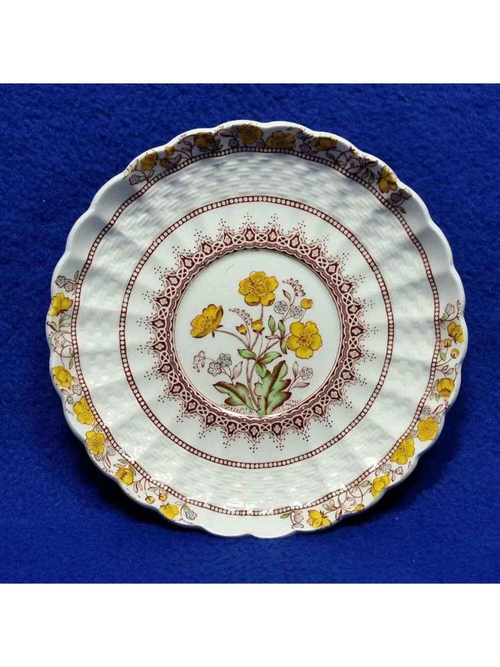 Spode Buttercup Saucer 2-7873 Earthenware Yellow Floral Old Backstamp 1924-1992